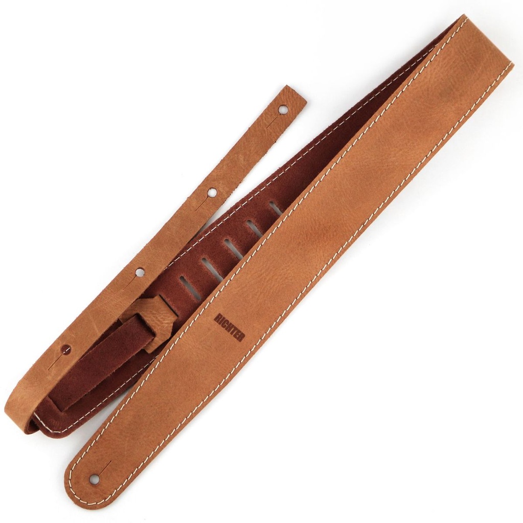 Richter Raw II Contour Guitar Strap Waxy Suede Natural