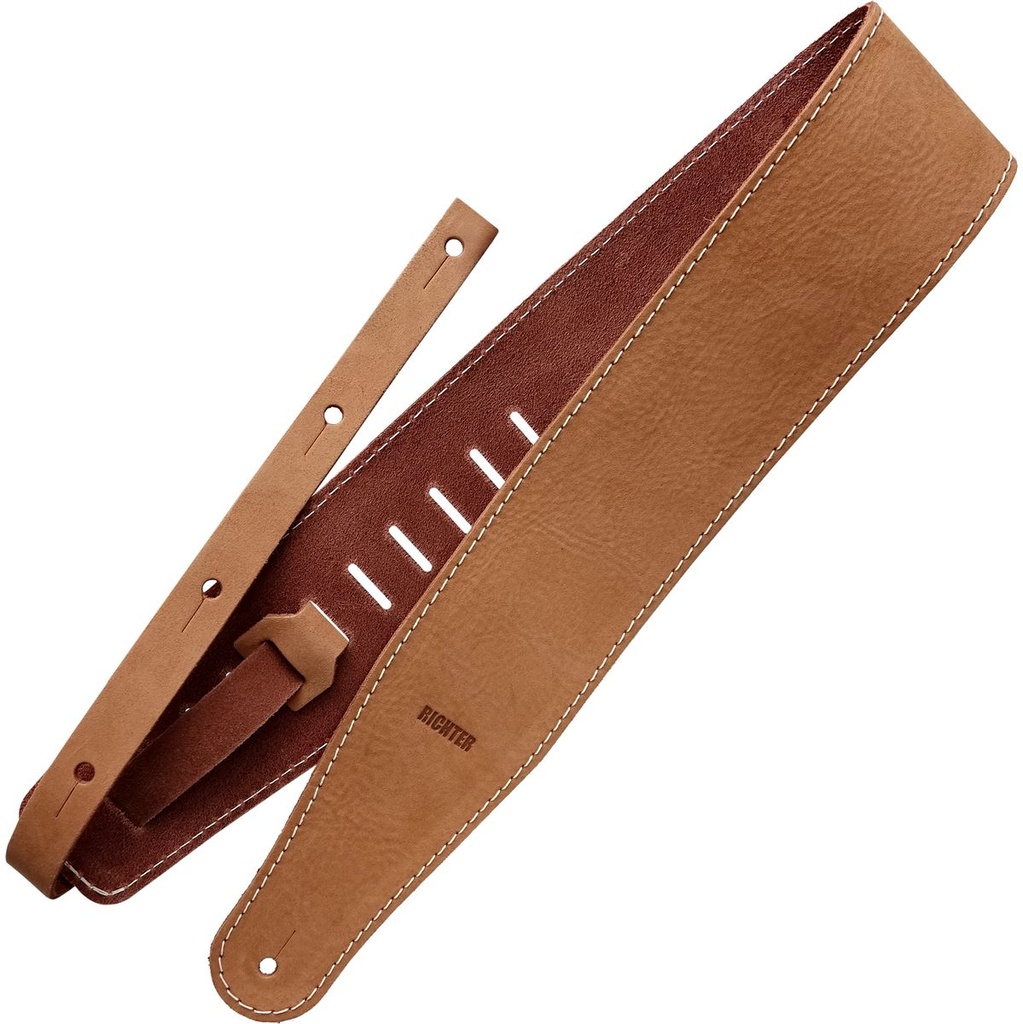 Richter Raw III Contour Guitar Strap Waxy Suede Natural
