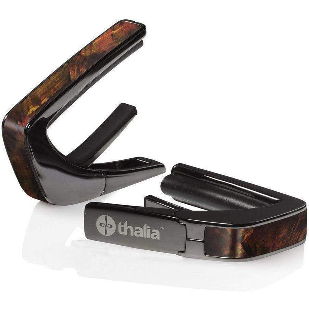 Thalia Capos Black Chrome Finish Capo w/ Tennessee Whisky Wing Inlay