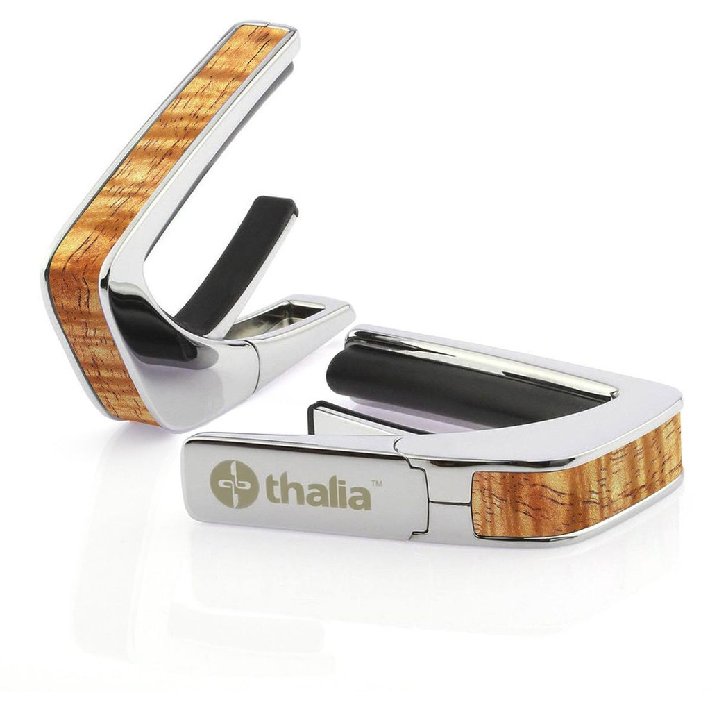 Thalia Capos Chrome Finish Capo w/ AAA Hawaiian Koa Inlay
