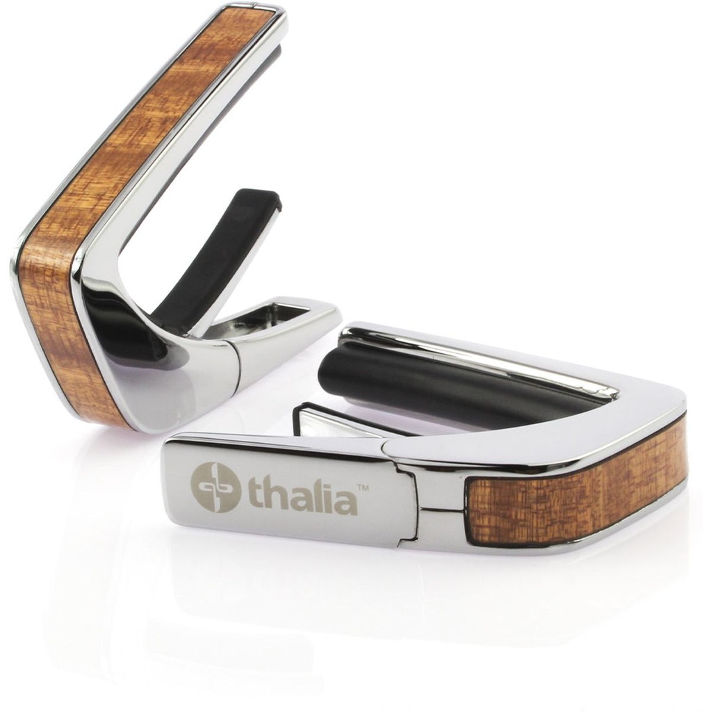 Thalia Capos Chrome Finish Capo w/ Sapele Inlay