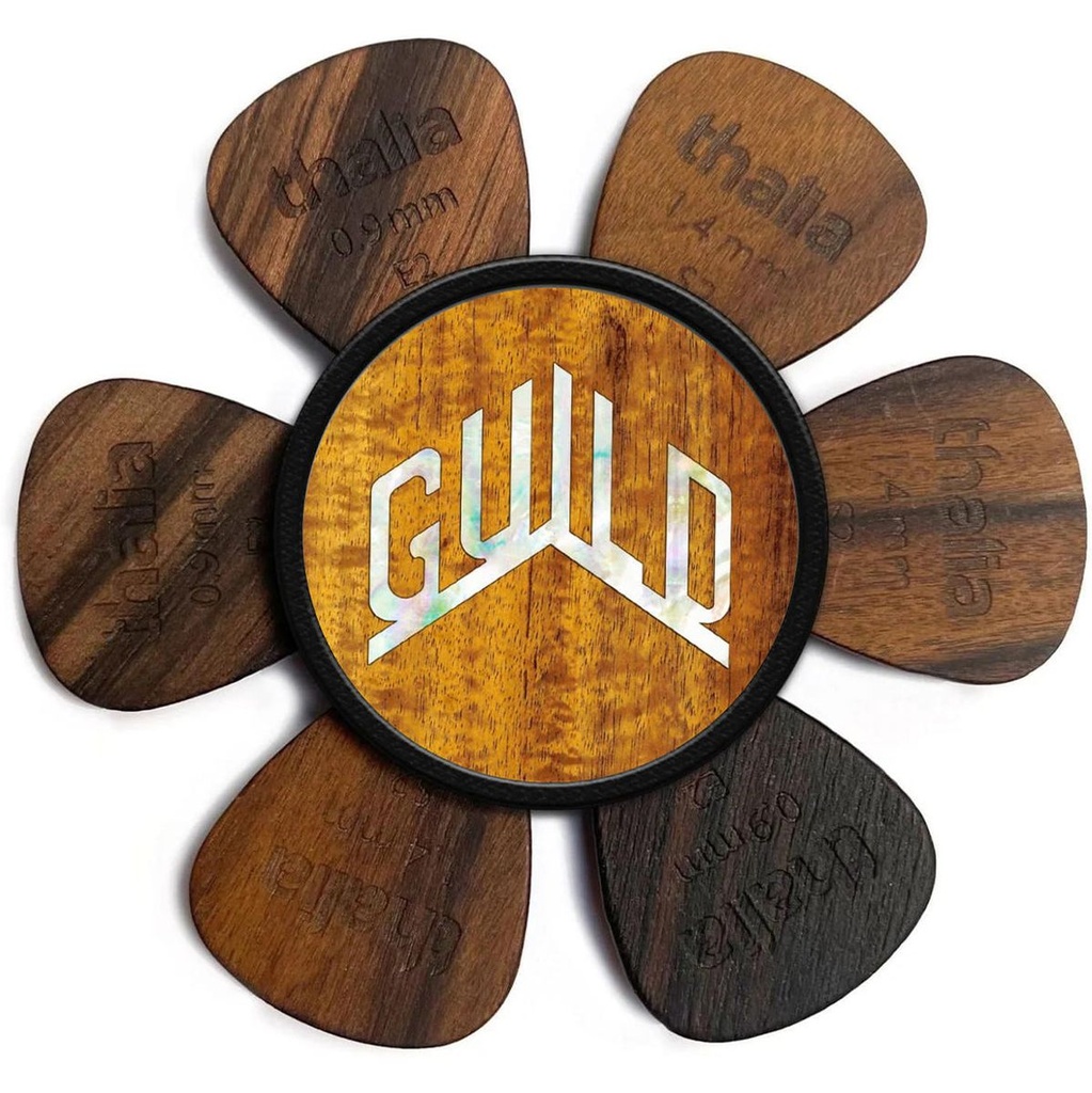 Thalia Capos Guild Pick Puck - AAA Hawaiian Curly Koa w/ Guild Pearl Logo