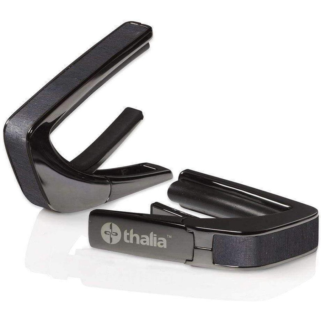 Thalia Capos Black Chrome Finish Capo w/ Ebony Inked Inlay