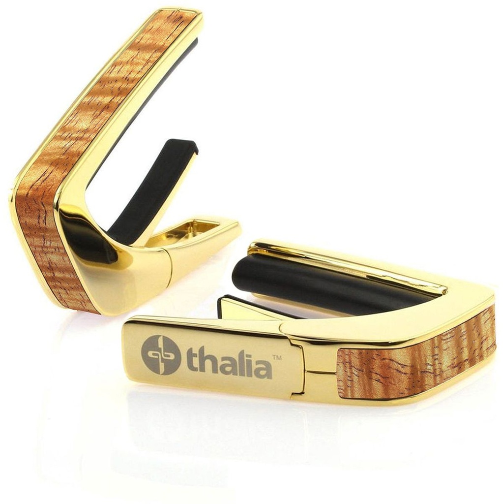 Thalia Capos Gold Finish Capo w/ AAA Hawaiian Koa Inlay