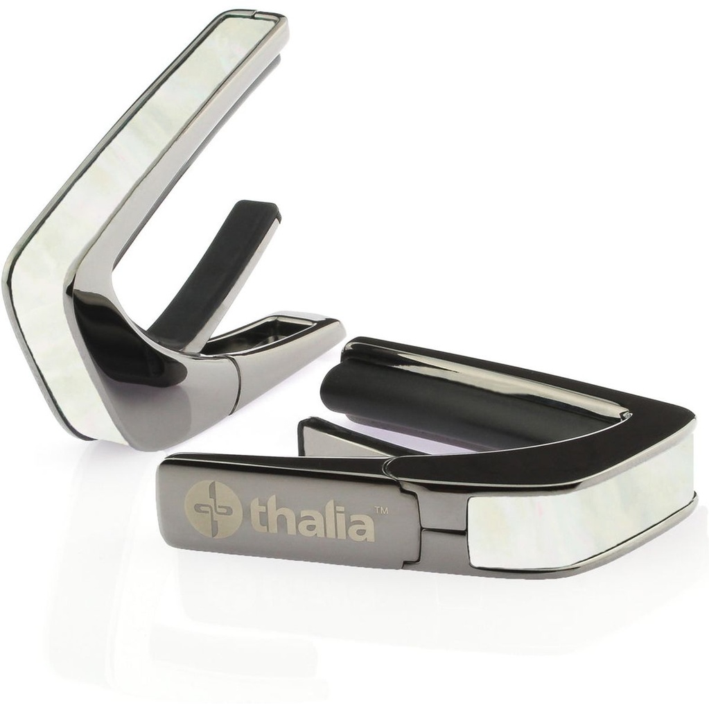 Thalia Capos Black Chrome Finish Capo w/ White Mother Of Pearl Inlay