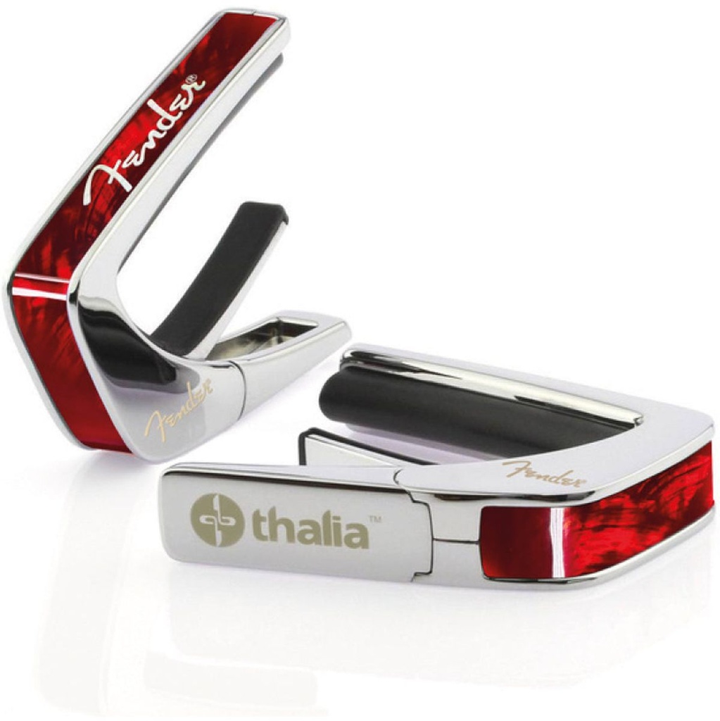 Thalia Capos Fender Capo - Red Angel Wing - Spaghetti Logo