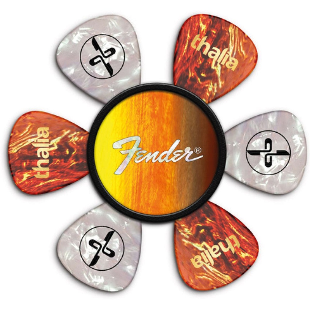 Thalia Capos Fender Pick Puck - Sunburst - White Perine Logo