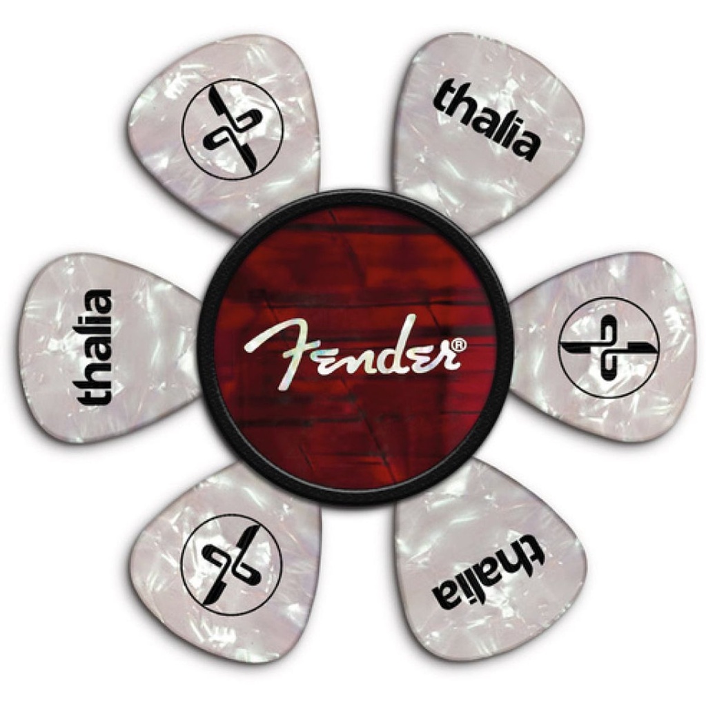 Thalia Capos Fender Pick Puck - Red Angel Wing - Spaghetti Logo