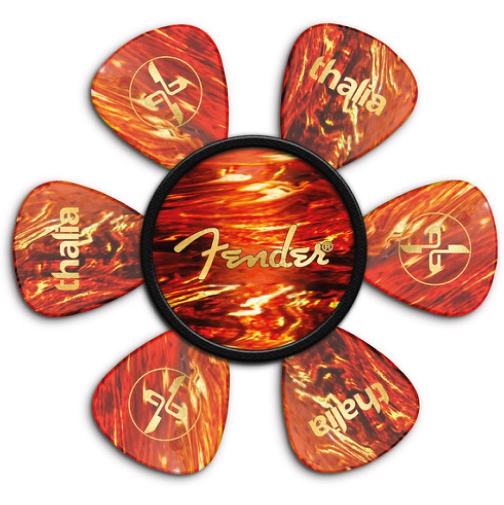 Thalia Capos Fender Pick Puck - Tortoise - Spaghetti Logo