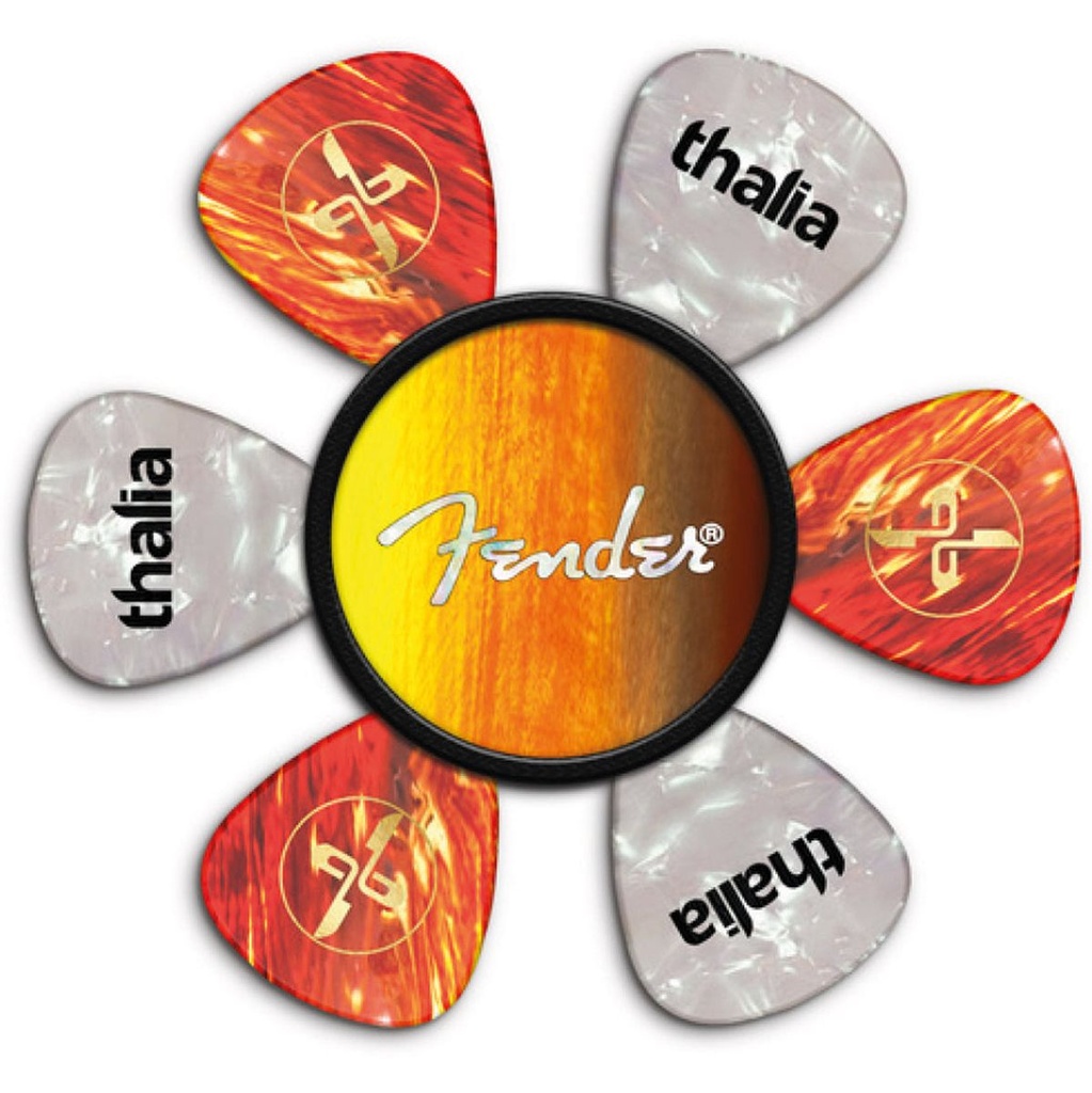 Thalia Capos Fender Pick Puck - Sunburst - White Spaghetti Logo