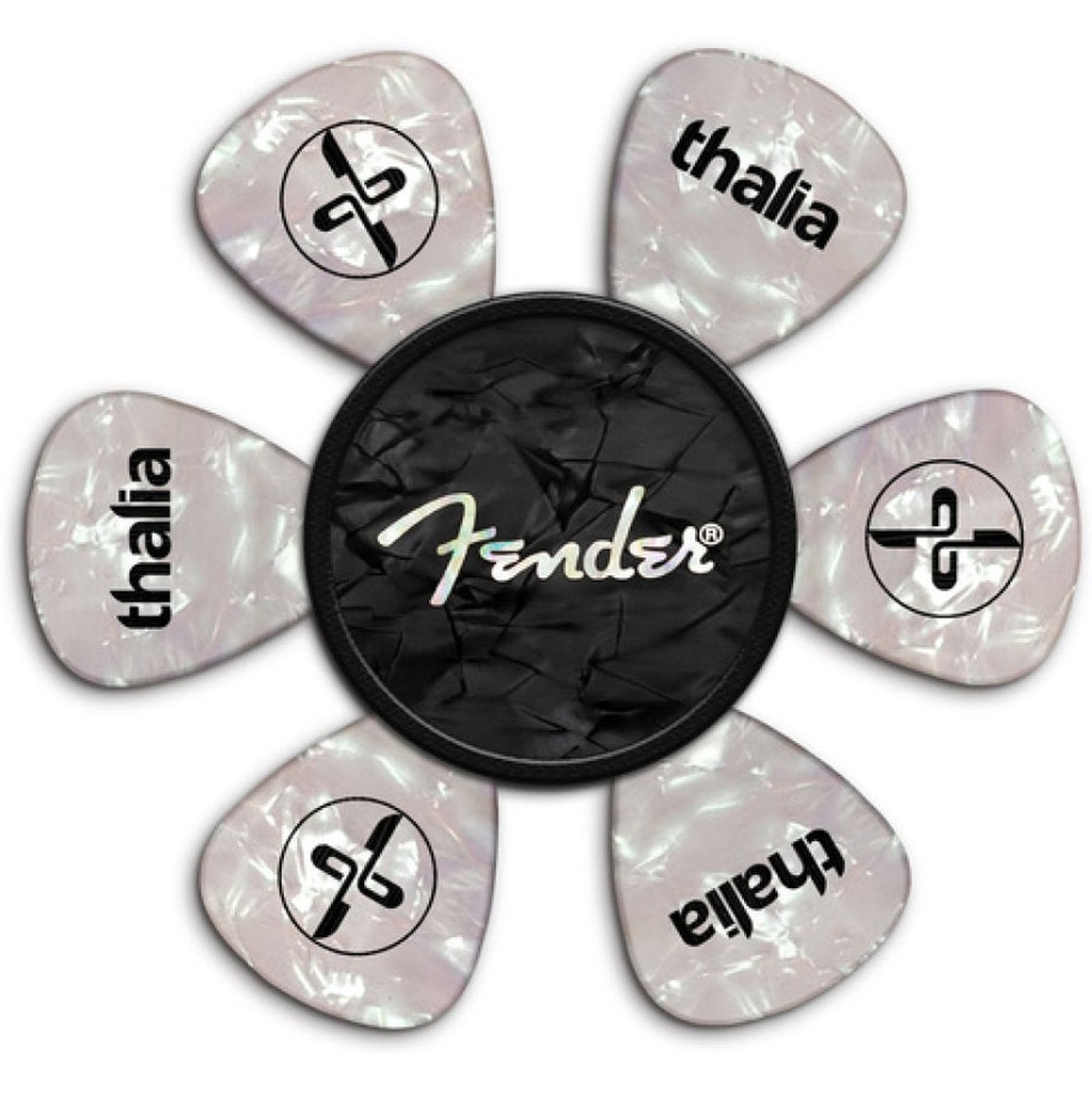 Thalia Capos Fender Pick Puck - Black - Spaghetti Logo