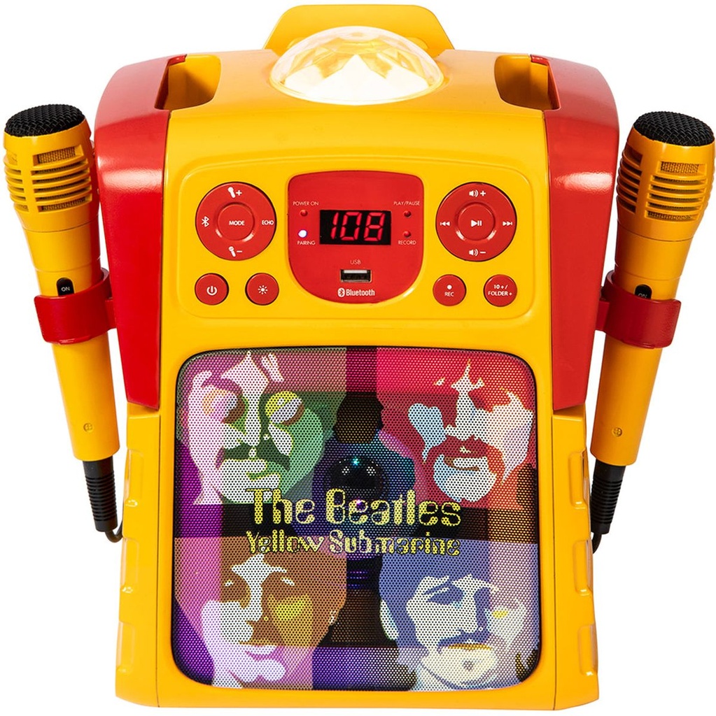The Beatles Yellow Submarine Karaoke Speaker w/ Lightshow &amp;amp; Two Microphones