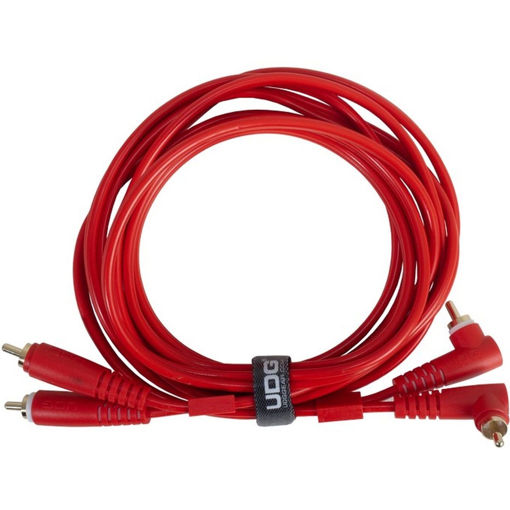 UDG Ultimate Audio Cable Set RCA Straight-RCA Angled Red 3m