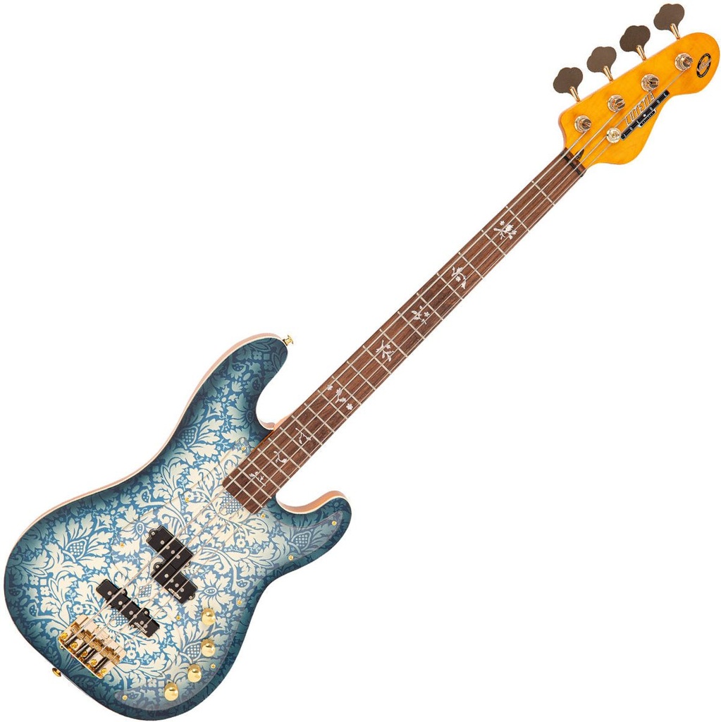 Vintage Joe Doe By Vintage - Lutetia Bass - Paisley Blueburst w/ Case