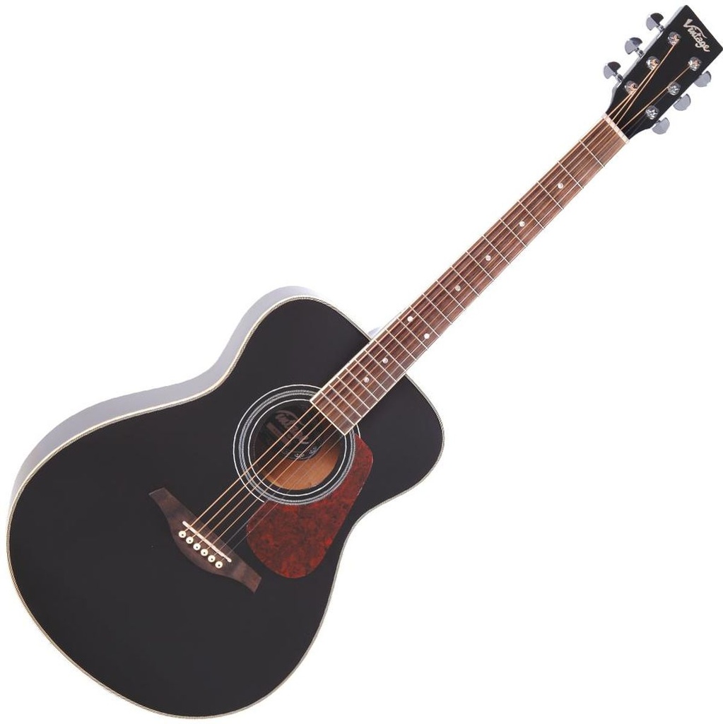 Vintage Folk Guitar-Solid Top-Black