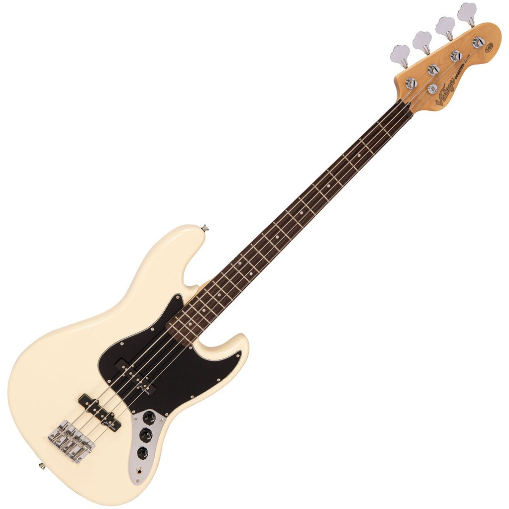 Vintage V49 Coaster Series Bass Guitar - Vintage White