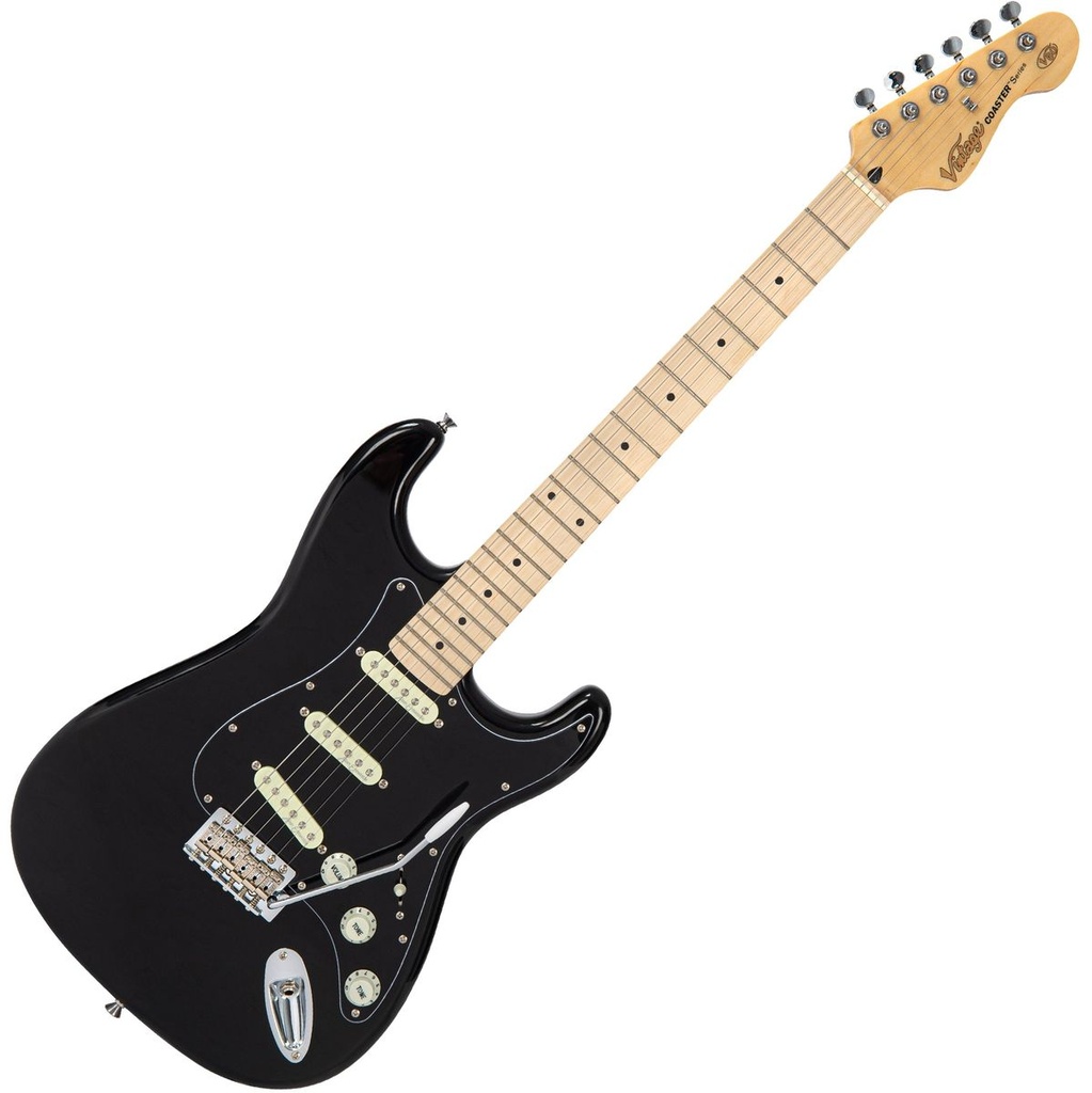 Vintage V60 Maple Coaster Series Electric Guitar - Gloss Black