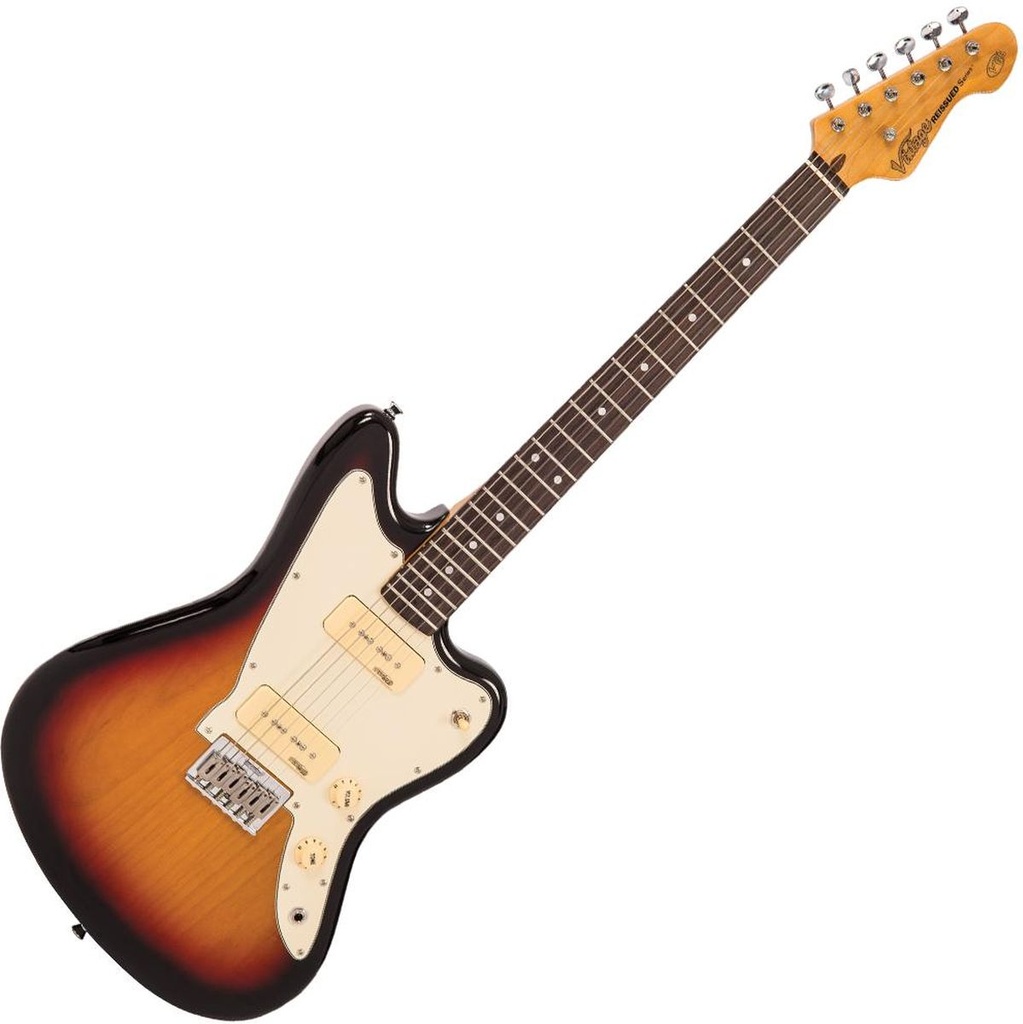 Vintage V65 Hardtail Electric Guitar - Tobacco Sunburst