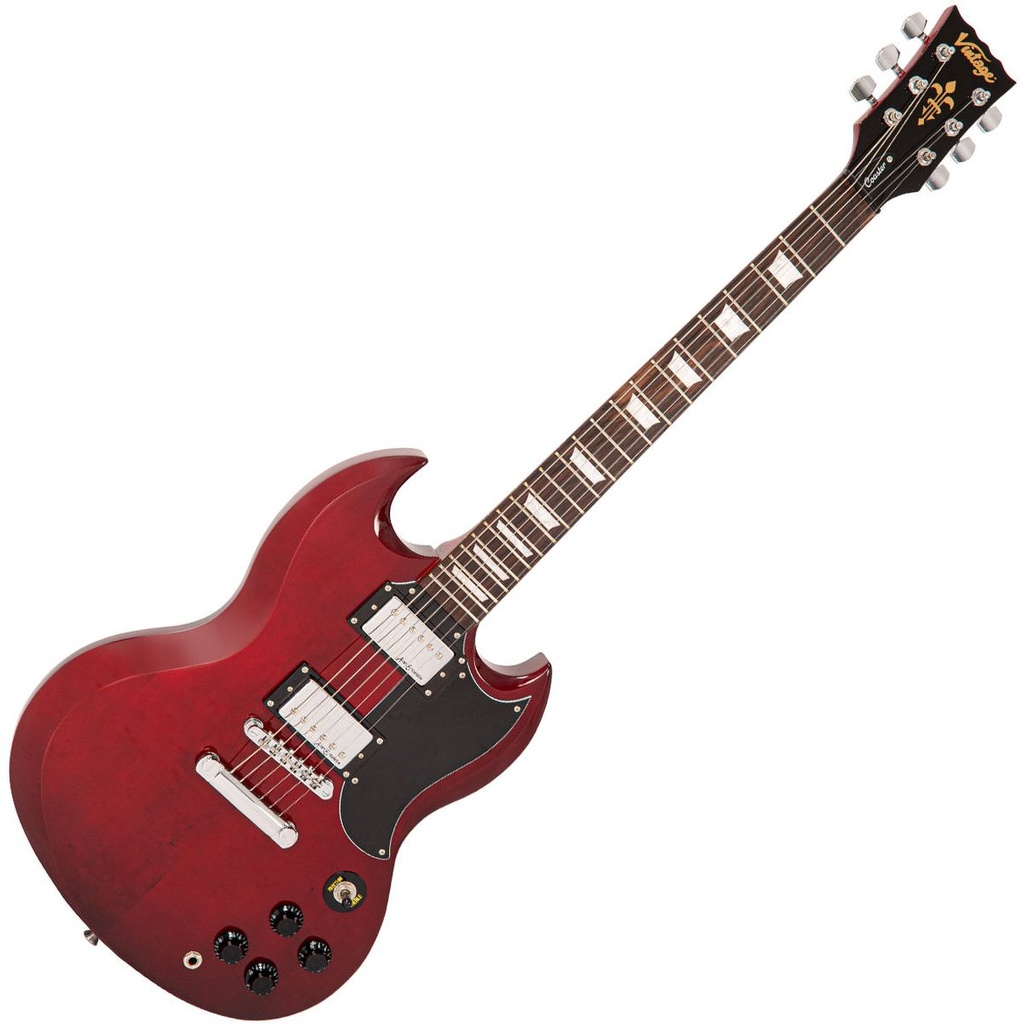 Vintage V69 Coaster Series Electric Guitar - Cherry Red
