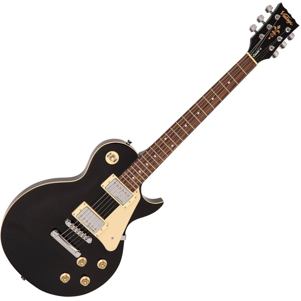Vintage V10 Coaster Series Electric Guitar - Gloss Black