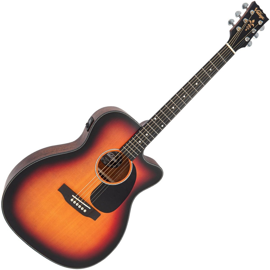 Vintage Stage Series Folk Cutaway Electro Guitar - Sunburst