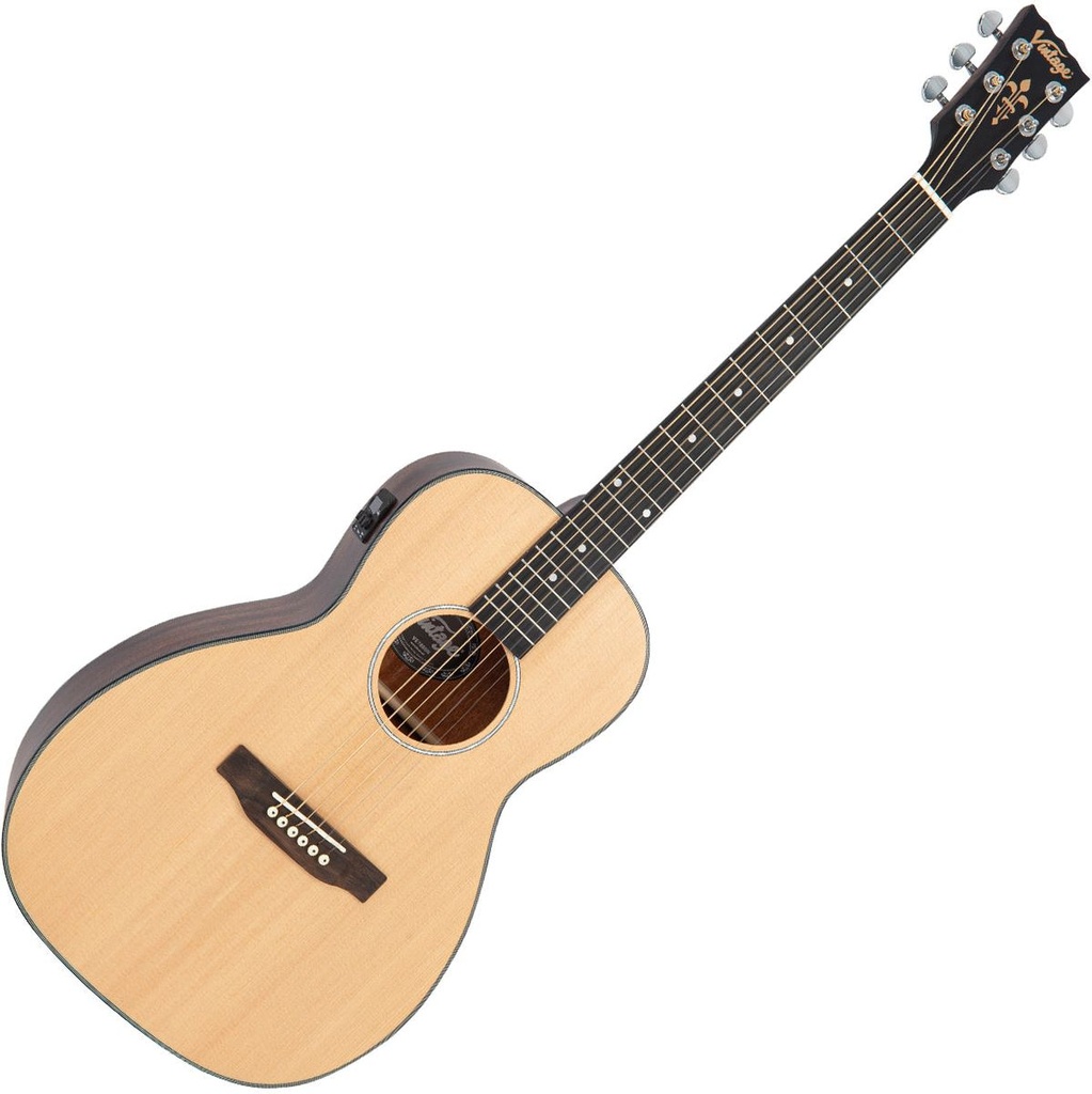 Vintage Stage Series Parlour Electro Guitar - Natural