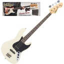 Vintage V49 Coaster Bass Guitar Pack - Vintage White