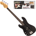 Vintage V40 Coaster Left Handed Bass Guitar Pack - Gloss Black