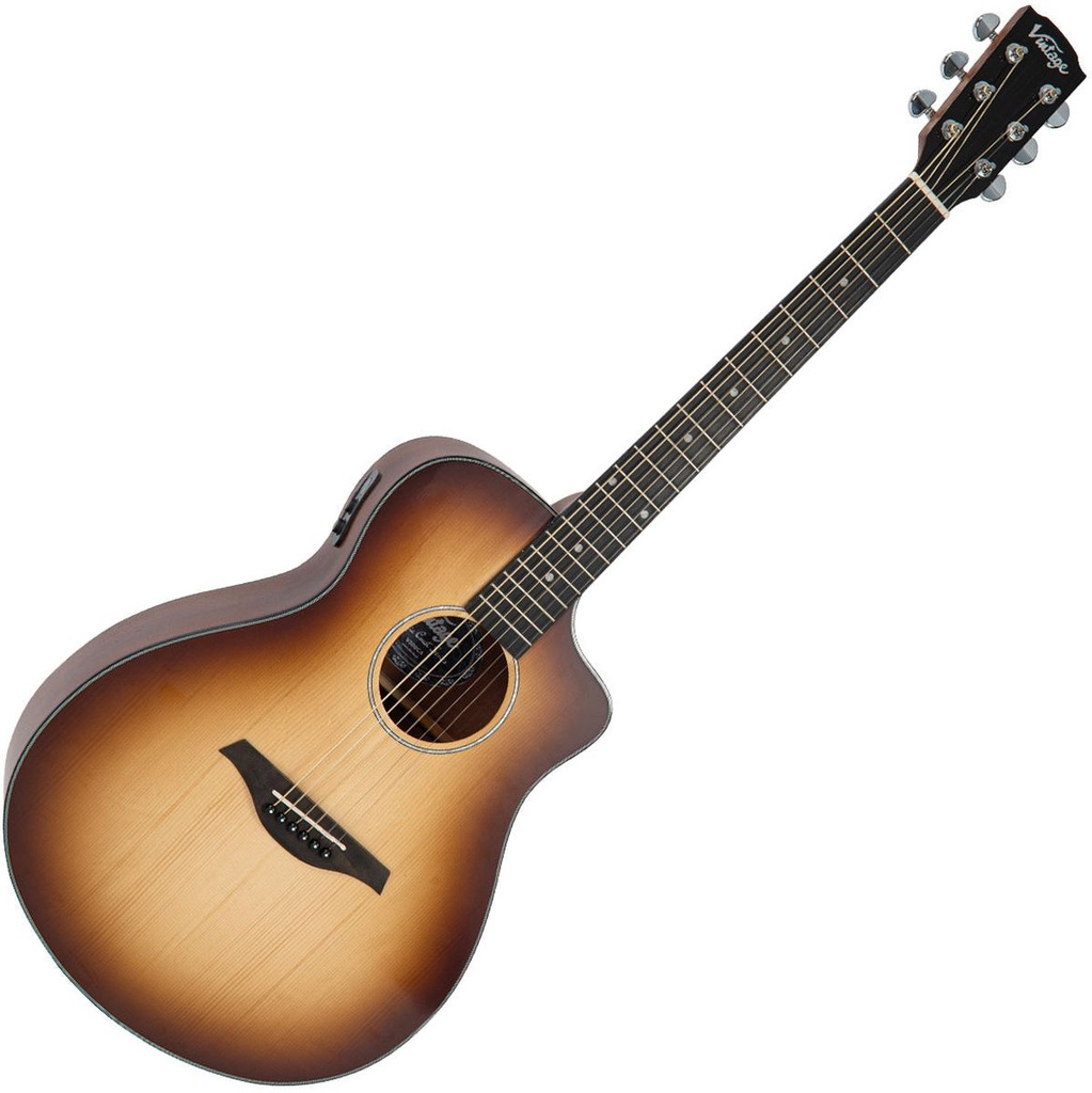 Vintage Pacific Coast Series Electro Acoustic Guitar - Cappuchino Burst