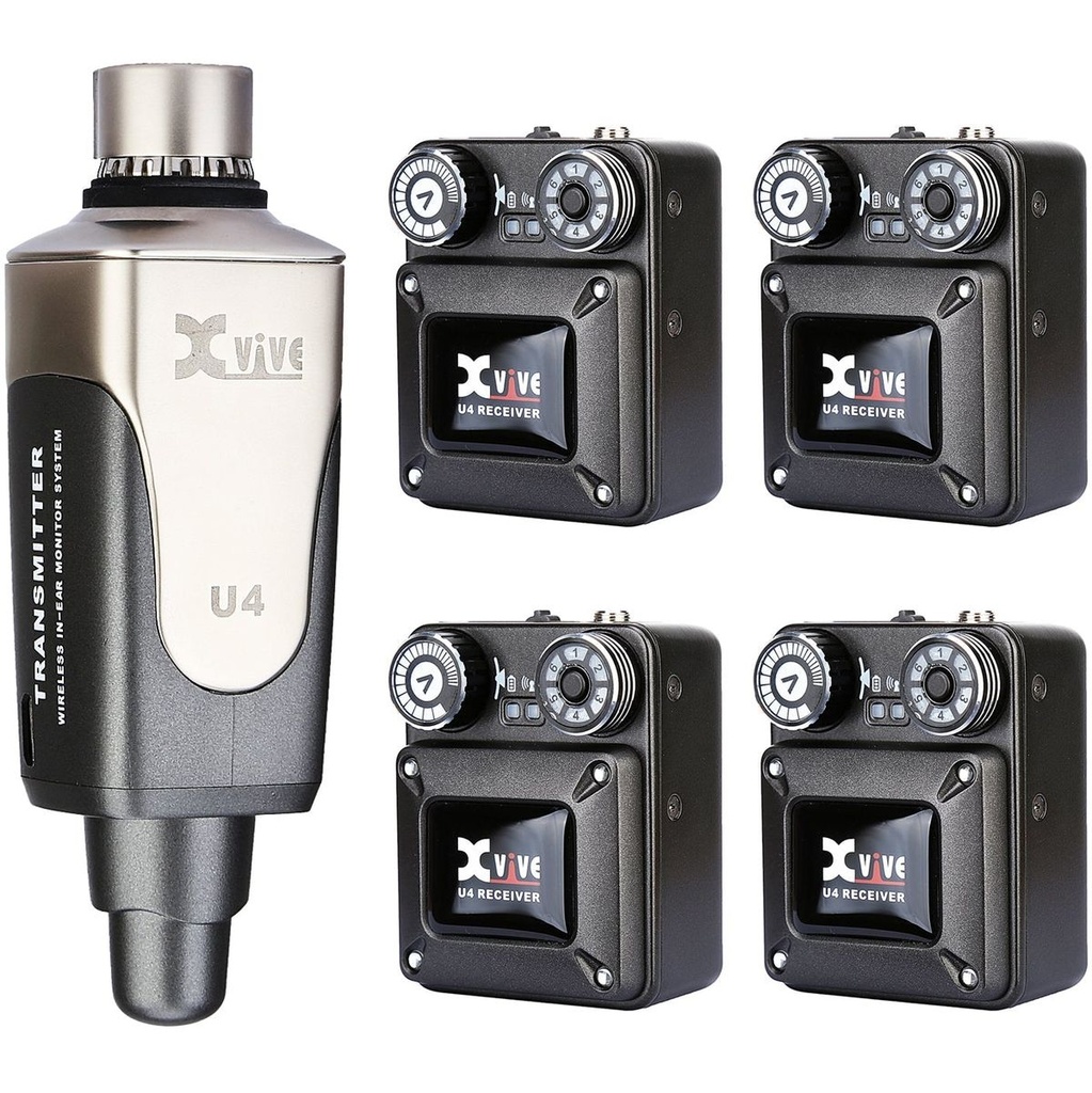 Xvive 2.4GHz Wireless In Ear Monitor System w/ Four Receivers