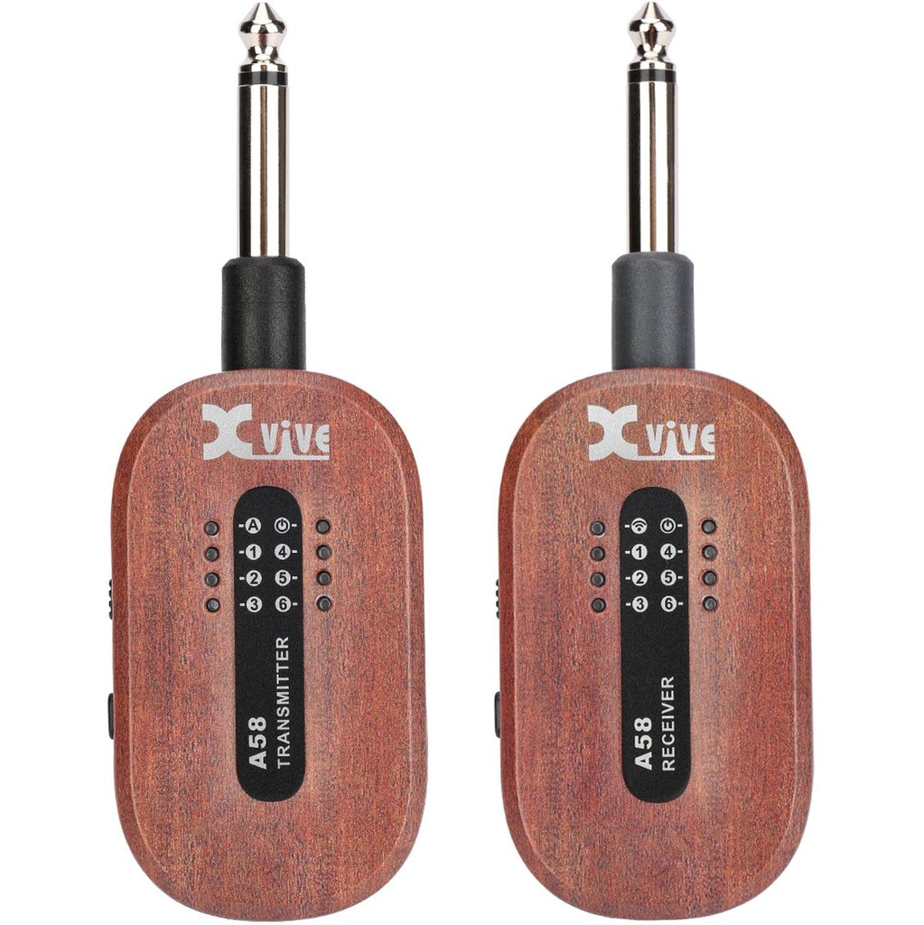 Xvive A58 - 5.8GHz Wireless Guitar System Wcase - Mahogany