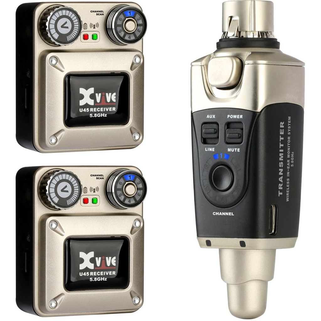 Xvive U45R2 - 5.8 GHz Wireless In Ear Monitor System w/ Two Receivers