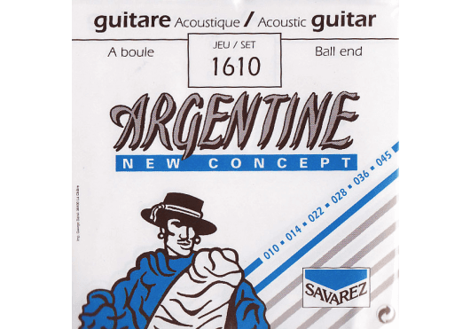 Argentine 1610 Acoustic jazz guitar set extra light Ball End 10-45
