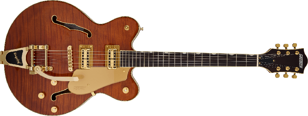 Gretsch  Electromatic® LTD Flame Okoume Broadkaster® Double-Cut with Bigsby®, Rosewood Fingerboard, Roundup Orange