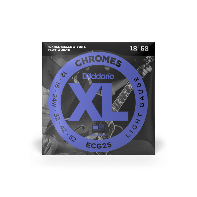 D'Addario ECG25 12-52 Chromes Flat Wound