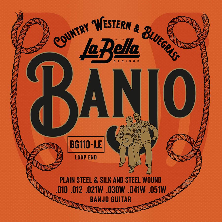 La Bella L-BG110-LE | Acoustic Folk snarenset voor 6-snarige gitaar banjo