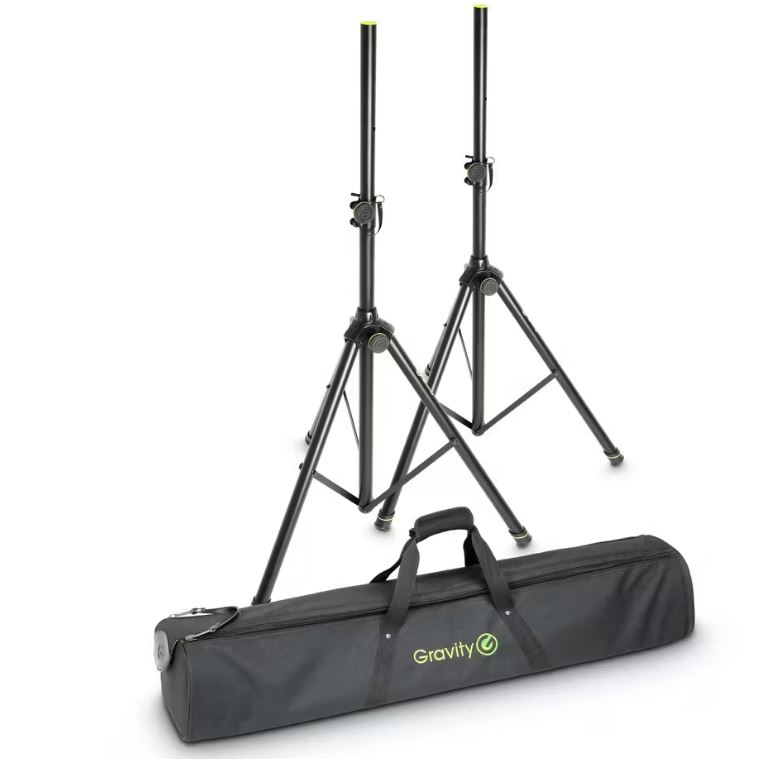 Gravity GSS5211BSET1 Set Of 2 Aluminium Speaker Stands With Carrying Bag