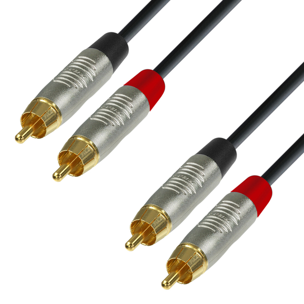 Adam Hall K4TCC0300 Twin Cable Rean 2 RCA x 2 RCA 3m