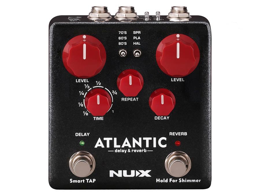 Nux NDR5 Atlantic Verdugo Series digitale delay en reverb pedaal met tap tempo freeze en shimmer