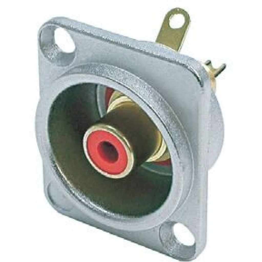 Proel RCA Panel Mount Female Receptacle w/ Square Flange Red