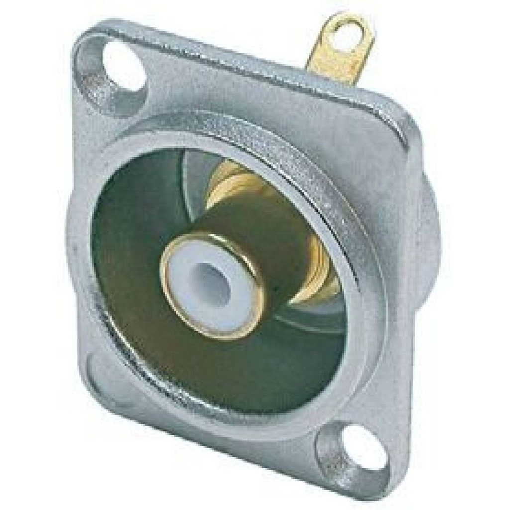 Proel RCA Panel Mount Female Receptacle w/ Square Flange White