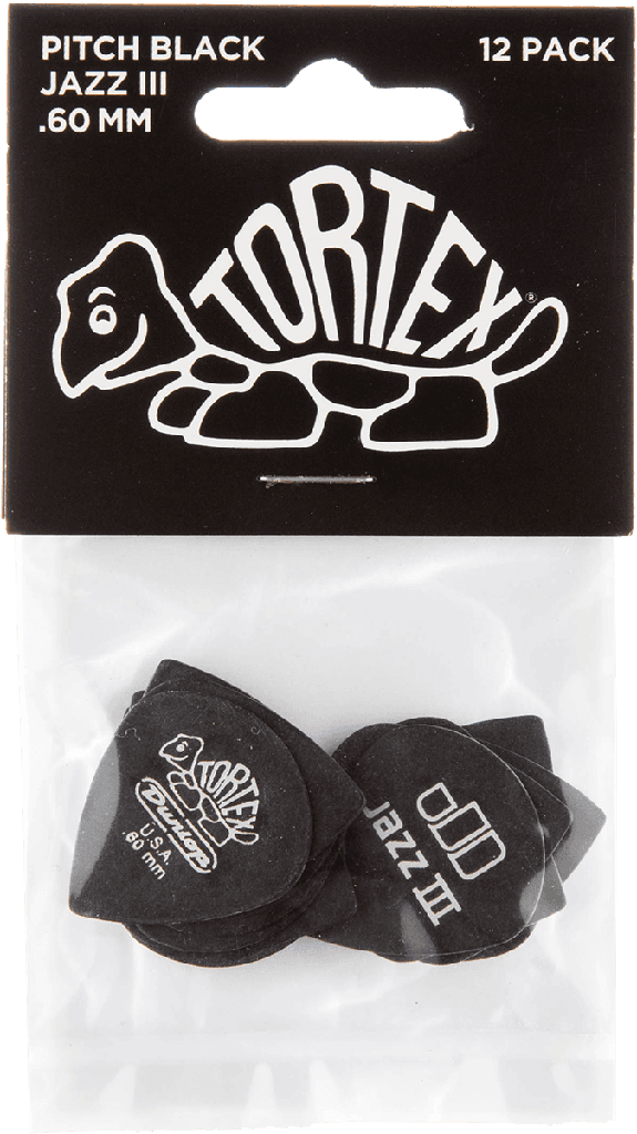 Dunlop 482P60 Tortex Jazz III 0.6mm (12)