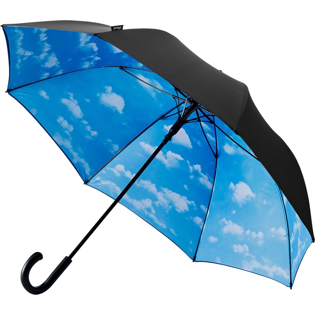 Falcone Golf Umbrella - Automatic - 120 cm - Blue Lucht Wolkendessin - Black