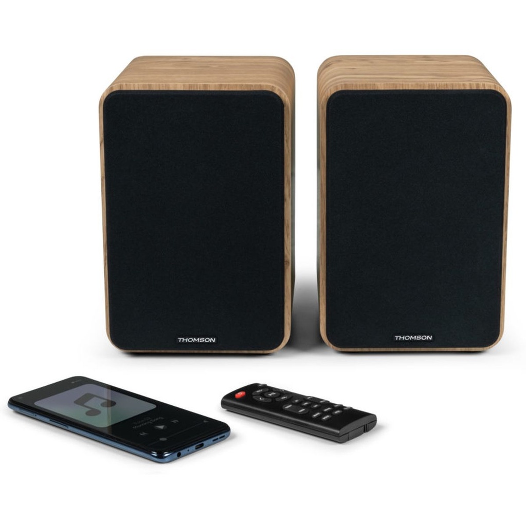 Thomson WS602DUO Bookshelf Speaker Set - Wood