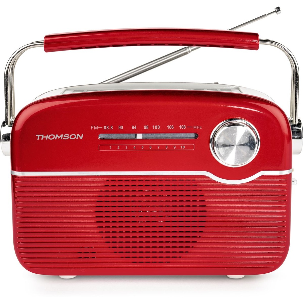 Thomson Retro Bluetooth Radio w/ Solar Charging - Red