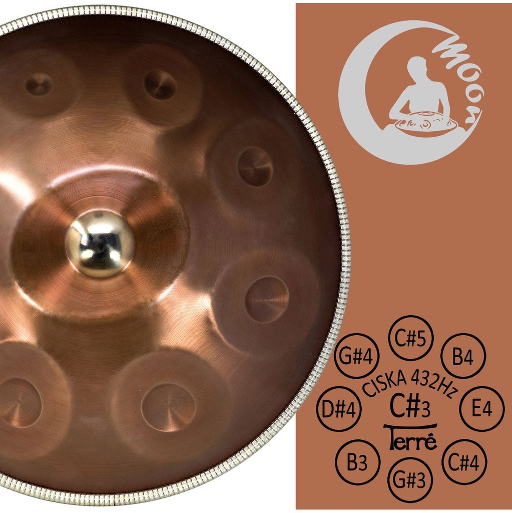 Terre Moon II Handpan Cis-Ziska 432Hz
