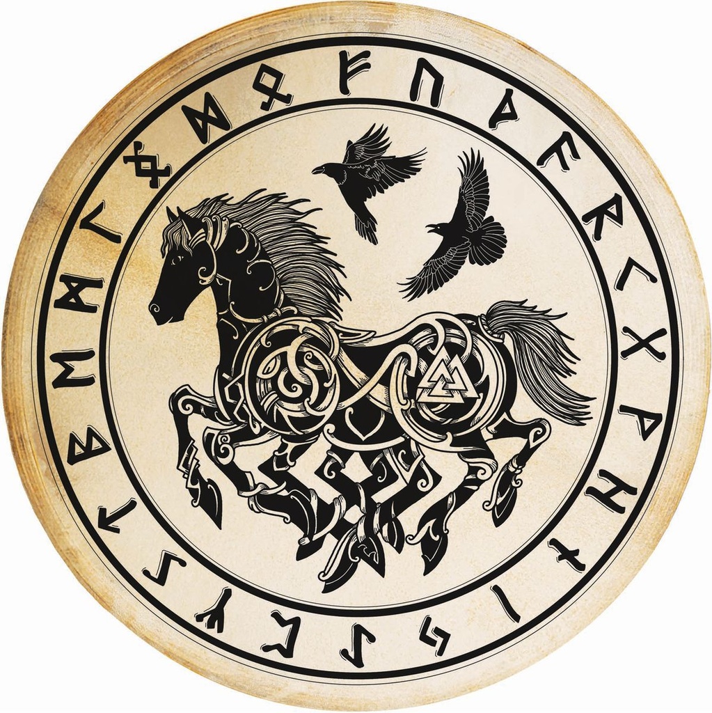 Terre Shaman Drum Sleipnir Runes Beef 50cm