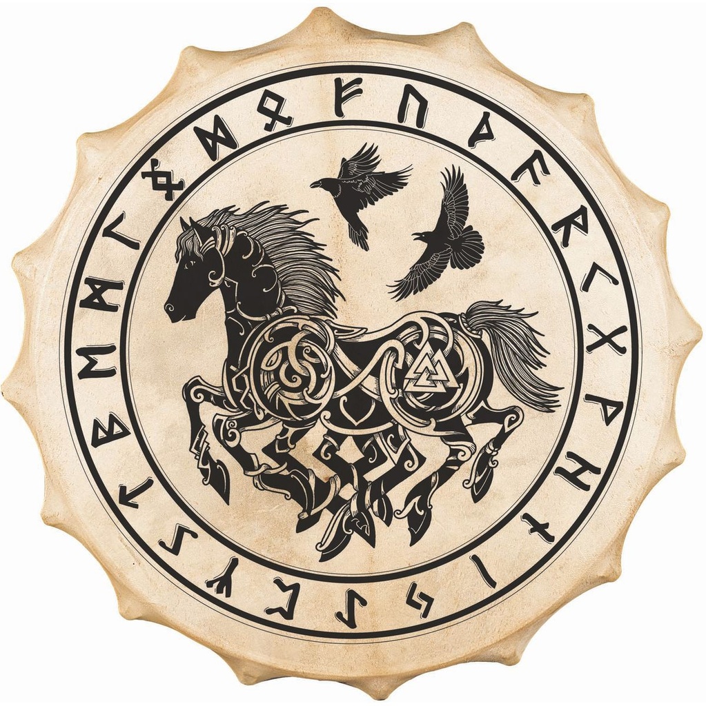 Terre Shaman Drum Siberian Sleipnir Runes Goat 58cm