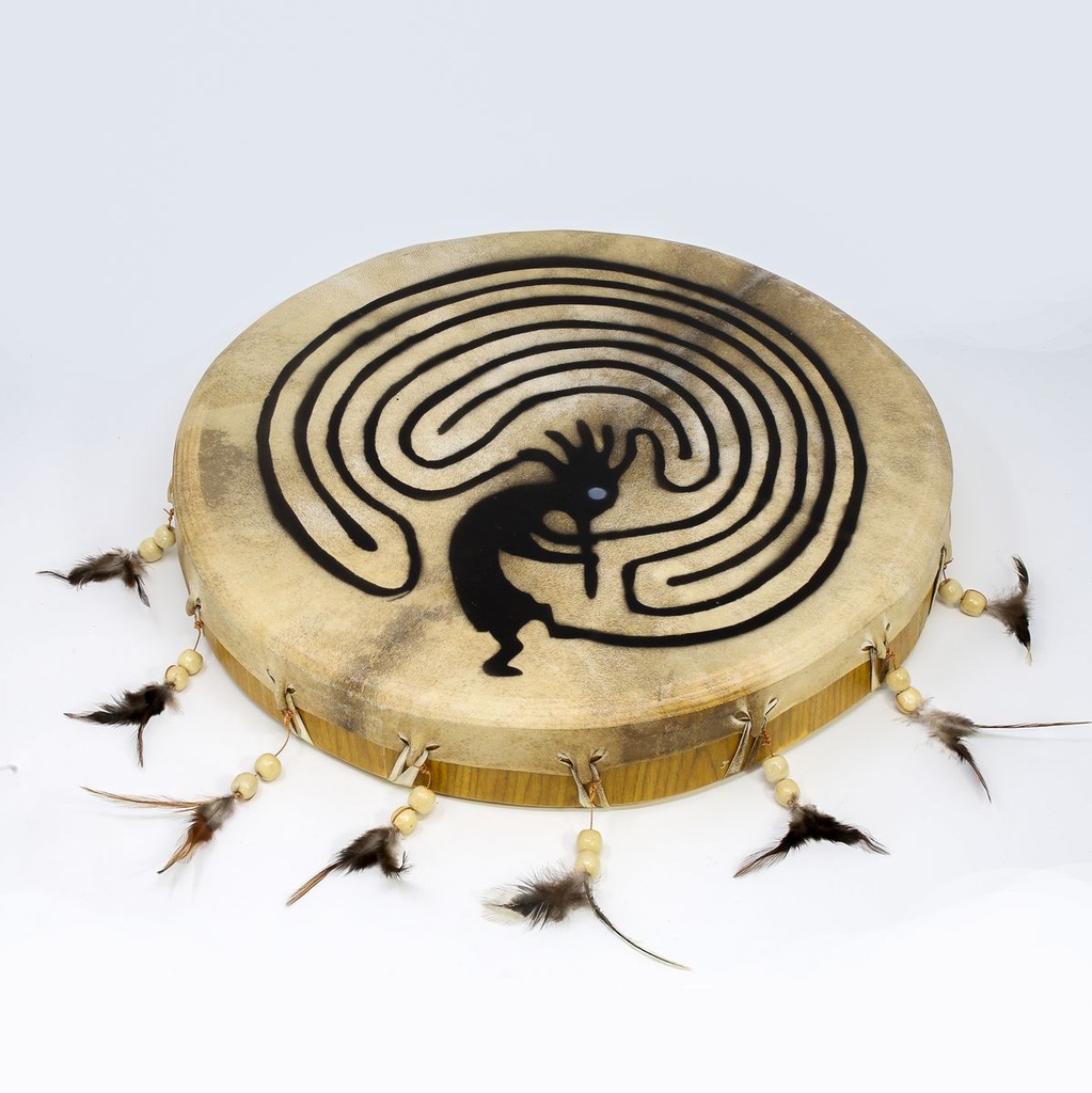 Terre Shaman Drum Goat Kokopelli 40cm