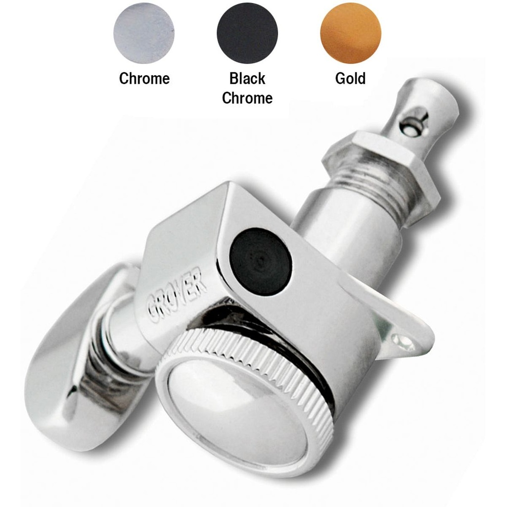 Grover Roto Grip Mini Machine Heads 6 Line Black Chrome